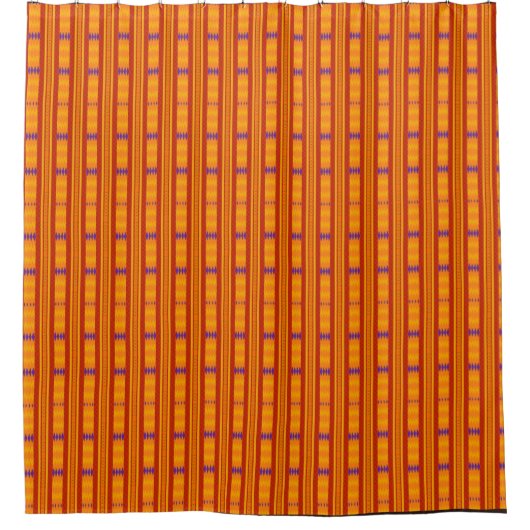 Orange Tribal Design Duschvorhang (Vorderseite)
