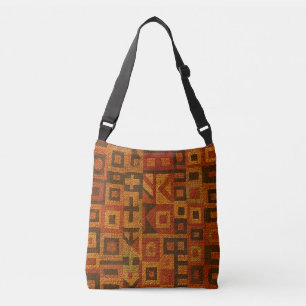 Orange Tribal Design Tragetaschen Mit Langen Trägern
