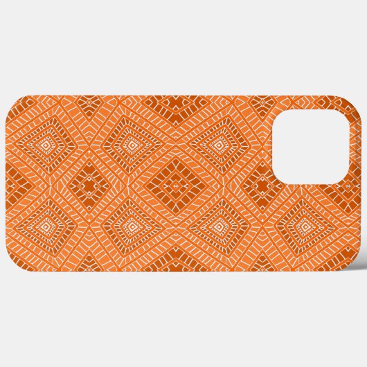Orange Tribal Diamonds African Pattern Case-Mate iPhone Hülle (Rückseite (Horizontal))