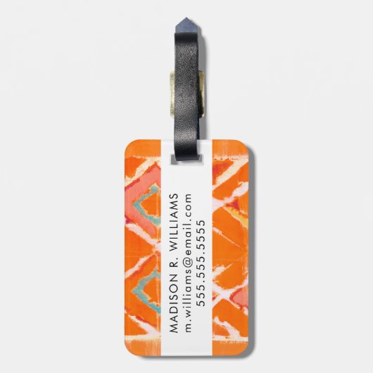 Orange Tribal II Gepäckanhänger (Rückseite vertikal)