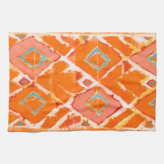 Orange Tribal II Geschirrtuch (Horizontal)