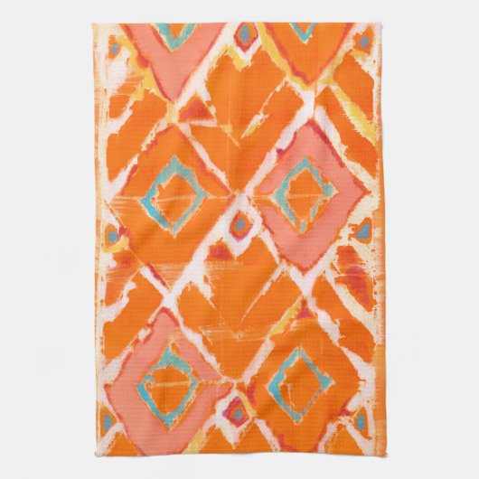 Orange Tribal II Geschirrtuch (Vertikal)