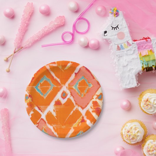 Orange Tribal II Pappteller (Party)