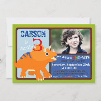 Orange Triceratops Dinosaurier Dritter Geburtstag