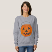 Orange Trick-oder-Leckerei Pumpkin-Bucket Hallowee Sweatshirt (Vorne ganz)