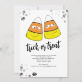 Orange Trick oder Treat Candy Corn Halloween-Party Einladung (Vorderseite)