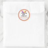 Orange Trick oder Treat Halloween Candy Gastgesche Runder Aufkleber (Tasche)