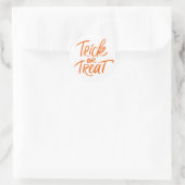 Orange Trick oder Treat Hand Letween Runder Aufkleber (Tasche)
