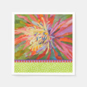 Orange Tropenkalk Green Dot Border Serviette (Vorderseite)