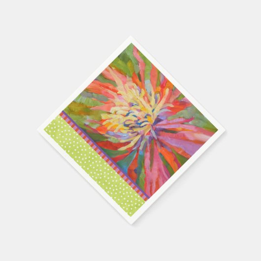 Orange Tropenkalk Green Dot Border Serviette (Ecke)