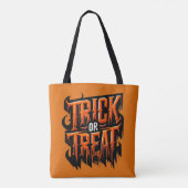 Orange Tropfen TRICK ODER TREAT Halloween Tasche (Rückseite)