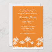 Orange Tropical Beach Palm Tree Quinceanera Party Einladung (Vorderseite)