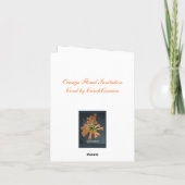 Orange Tropical Blume Note Card Karte (Rückseite)