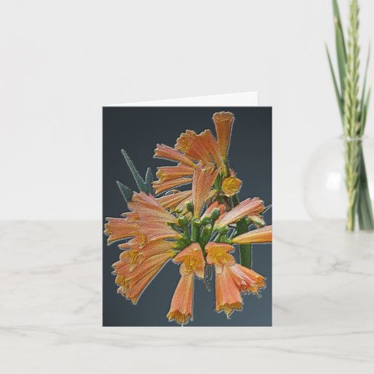 Orange Tropical Blume Note Card Karte (Vorderseite)