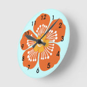 Orange Tropical Blume Wall Runde Wanduhr (Winkel)