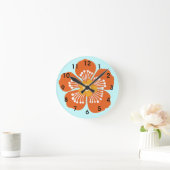 Orange Tropical Blume Wall Runde Wanduhr (Zuhause)