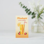 Orange Tropical Citrus Drink Mixologe Barkeeper Visitenkarte (Stehend Vorderseite)