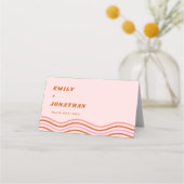 Orange Tropical Disco Wedding Platzkarte (Rückseite)