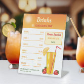 Orange Tropical Drinks Menü für ein Bar oder Resta Sockelschild