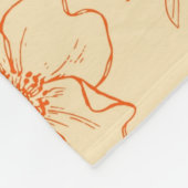 Orange Tropical Floral Botanic Retro Sommer Fleecedecke (Ecke)
