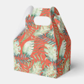 Orange Tropical Green Blätter Aloha Geschenkschachtel (Rückseite)