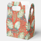 Orange Tropical Green Blätter Aloha Geschenkschachtel (Geöffnet)