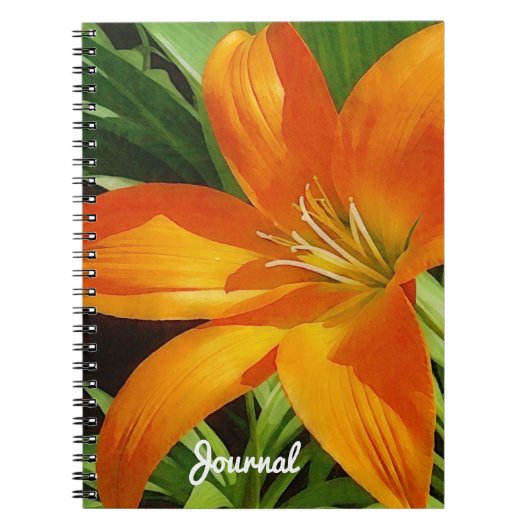 Orange Tropical Live Blume Art Journal Notizblock (Vorderseite)
