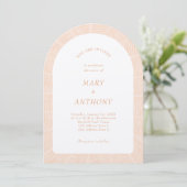 Orange Tropical Wedding Einladung (Stehend Vorderseite)