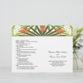 Orange Tropical Wedding Program (Stehend Vorderseite)