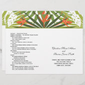 Orange Tropical Wedding Program (Vorne/Hinten)