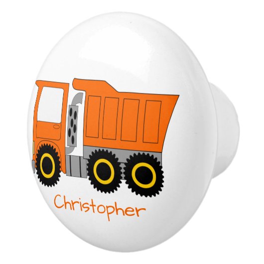 Orange Truck Design Personalised Keramikknauf (Rechts)