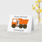 Orange Truck Personalisiert Geburtstag Karte (Gelbe Blume)