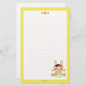 Orange Trüffel-Häschen Briefpapier (Vorne/Hinten)