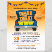 Orange Trunk oder Leckerei Car Trunk Halloween Eve Flyer (Vorne)