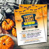 Orange Trunk oder Leckerei Car Trunk Halloween Eve Flyer