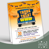 Orange Trunk oder Leckerei Car Trunk Halloween Eve Flyer