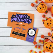 Orange Trunk oder Leckerei Halloween Coupon Visitenkarte