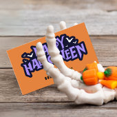 Orange Trunk oder Leckerei Halloween Coupon Visitenkarte