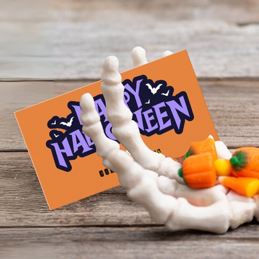 Orange Trunk oder Leckerei Halloween Coupon Visitenkarte