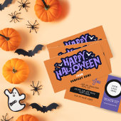 Orange Trunk oder Leckerei Halloween Coupon Visitenkarte
