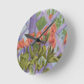 ORANGE TULILIS AUF LILA LAGE RUNDE WANDUHR (Winkel)