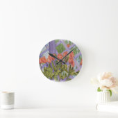 ORANGE TULILIS AUF LILA LAGE RUNDE WANDUHR (Zuhause)