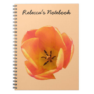 Orange Tulip Anpassbares Notebook Notizblock