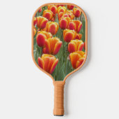 Orange Tulip Blooms mit Namen Floral Pickleball Schläger (Rückseite)