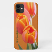 Orange Tulip-Blume benutzerdefinierten Ihren Namen Case-Mate iPhone Hülle (Rückseite)