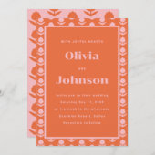 Orange Tulip Blume Hochzeit Einladung (Vorne/Hinten)