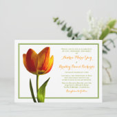 Orange Tulip Blume Hochzeit Einladung (Stehend Vorderseite)