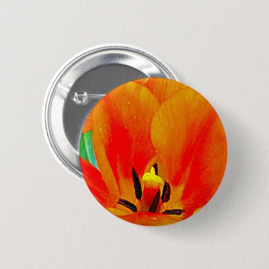 Orange Tulip Button (Vorne & Hinten)