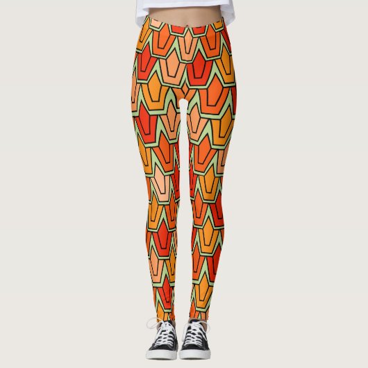 Orange Tulip Field Leggings (Vorderseite)