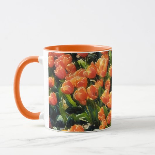 Orange Tulip Flower Garden Tasse (Links)